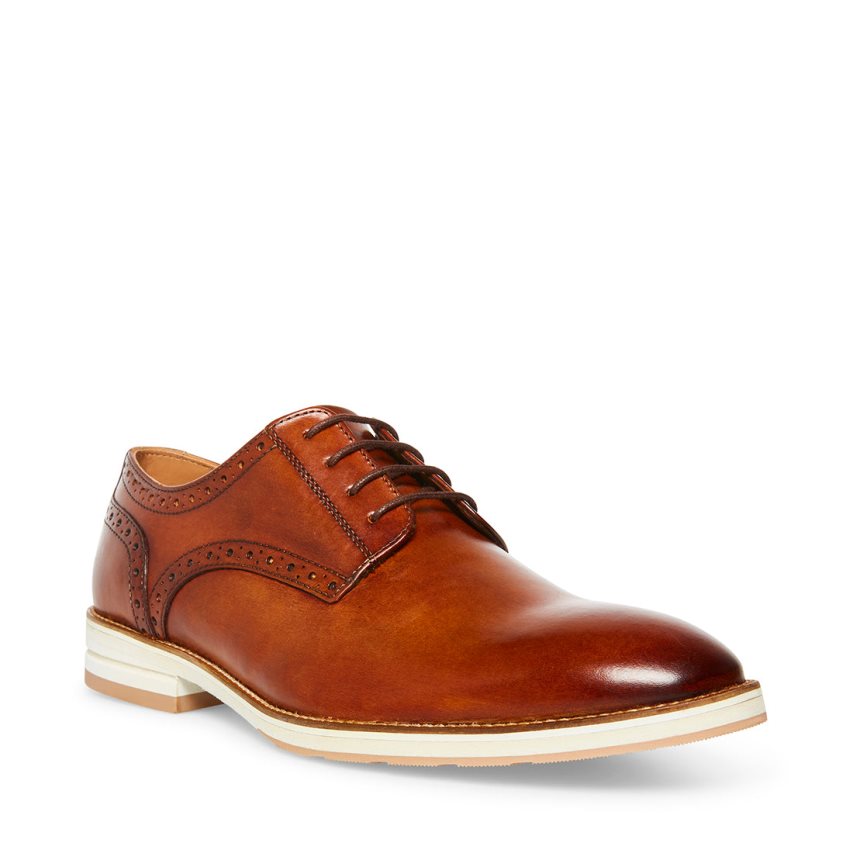 Steve Madden Derbyy Lær Derby Sko Herre Brune | HWNUC9831