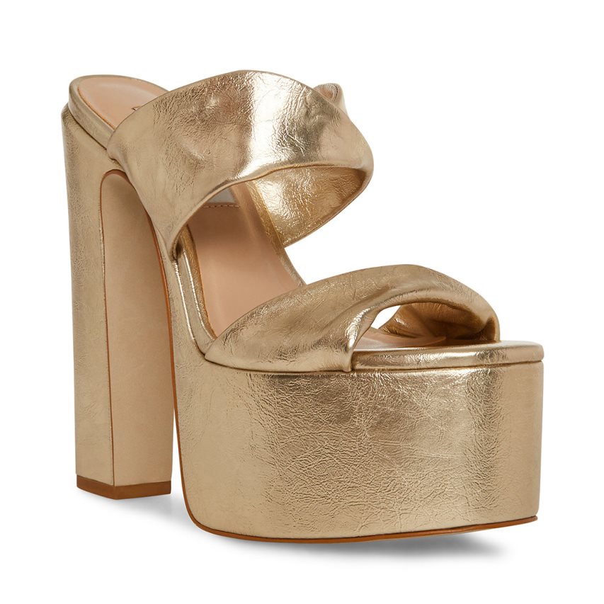 Steve Madden Diane Sandaler med Hæl Dame Gull | JSCUQ8369