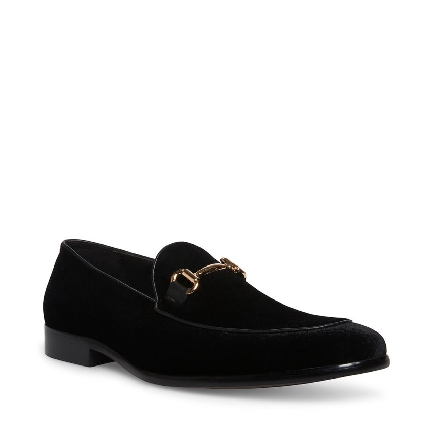 Steve Madden Diego-v Velvet Loafers Herre Svarte | JCOPT4152