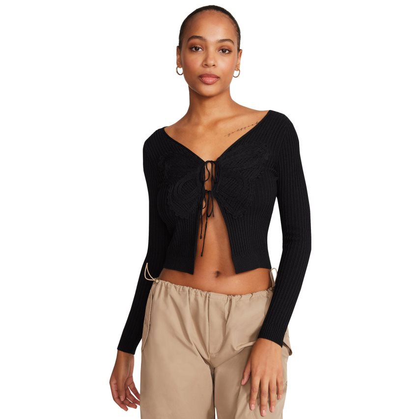 Steve Madden Emilia Cardigan Dame Svarte | WVTCO9306