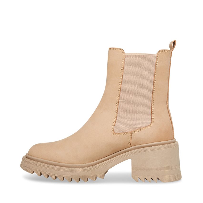 Steve Madden Garth Lær Chelsea Støvler Dame Beige | NUZYM9012