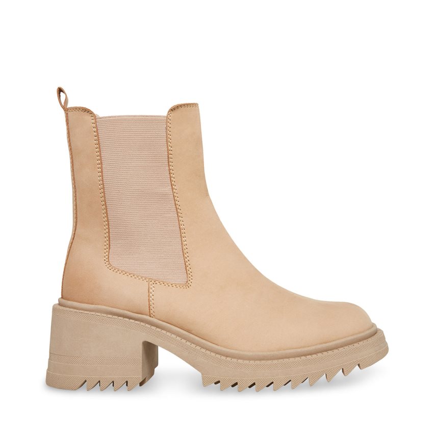 Steve Madden Garth Lær Chelsea Støvler Dame Beige | NUZYM9012