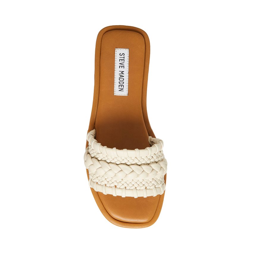 Steve Madden Genevie Badesandaler Dame Hvite | FXRKW2879