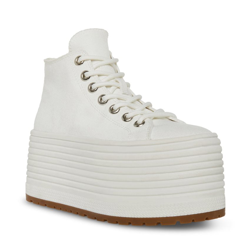 Steve Madden Giant Platform Sko Dame Hvite | TJXAR1024