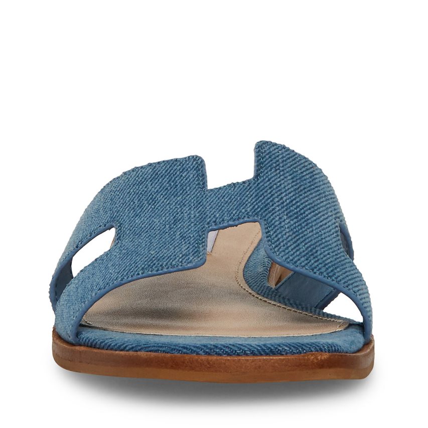 Steve Madden Hadyn Denim Fabric Badesandaler Dame Blå | EZBKF4286