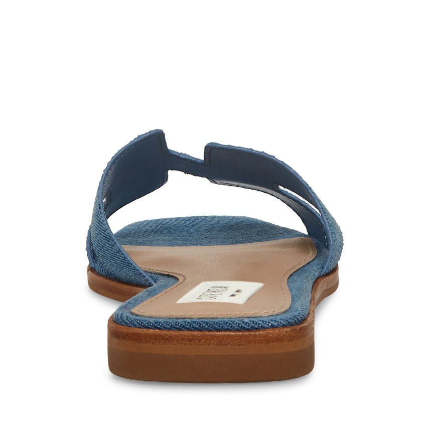 Steve Madden Hadyn Denim Fabric Badesandaler Dame Blå | EZBKF4286