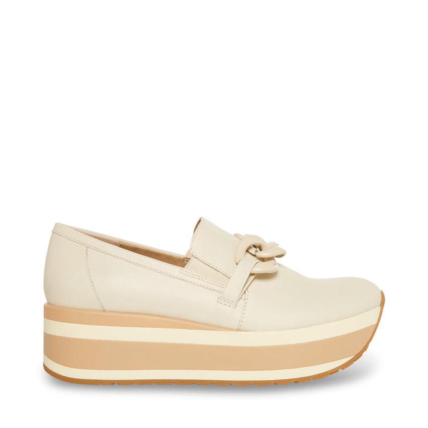 Steve Madden Haze Lær Platform Sko Dame Beige | BOQLN4219