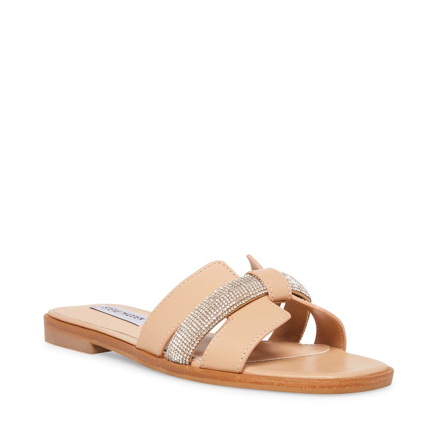 Steve Madden Holli Lær Badesandaler Dame Beige | SWDTE1064