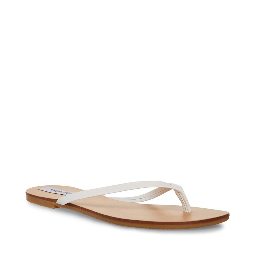 Steve Madden Image Lær Flip Flops Dame Hvite | JCVRE6914