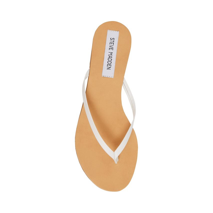 Steve Madden Image Lær Flip Flops Dame Hvite | JCVRE6914