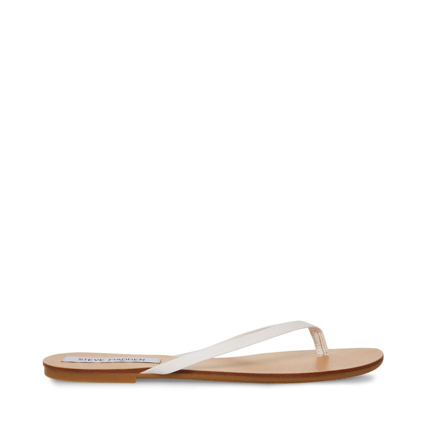 Steve Madden Image Lær Flip Flops Dame Hvite | JCVRE6914