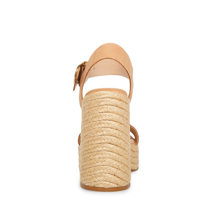 Steve Madden Janice Nubuck Sandaler med Hæl Dame Lyse Brune | HZFTG5910