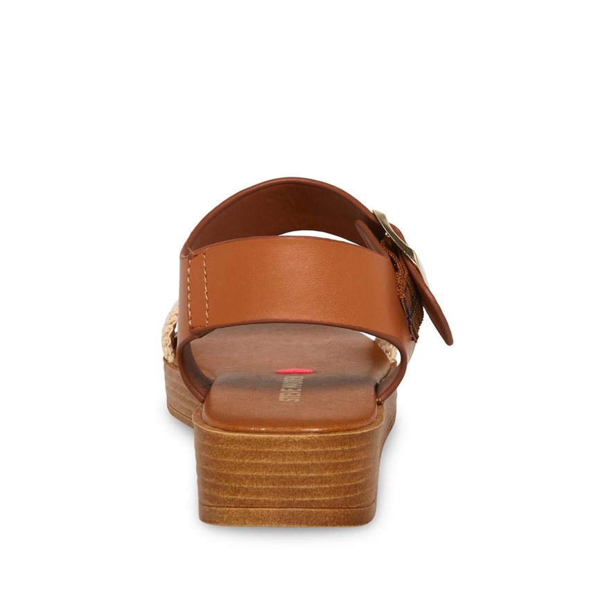 Steve Madden Jdestind Raffia Platåsandaler Barn Brune | SCWFG2740