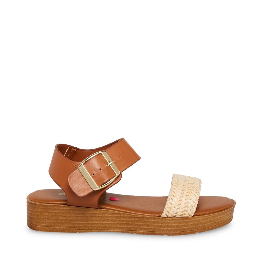 Steve Madden Jdestind Raffia Platåsandaler Barn Brune | SCWFG2740