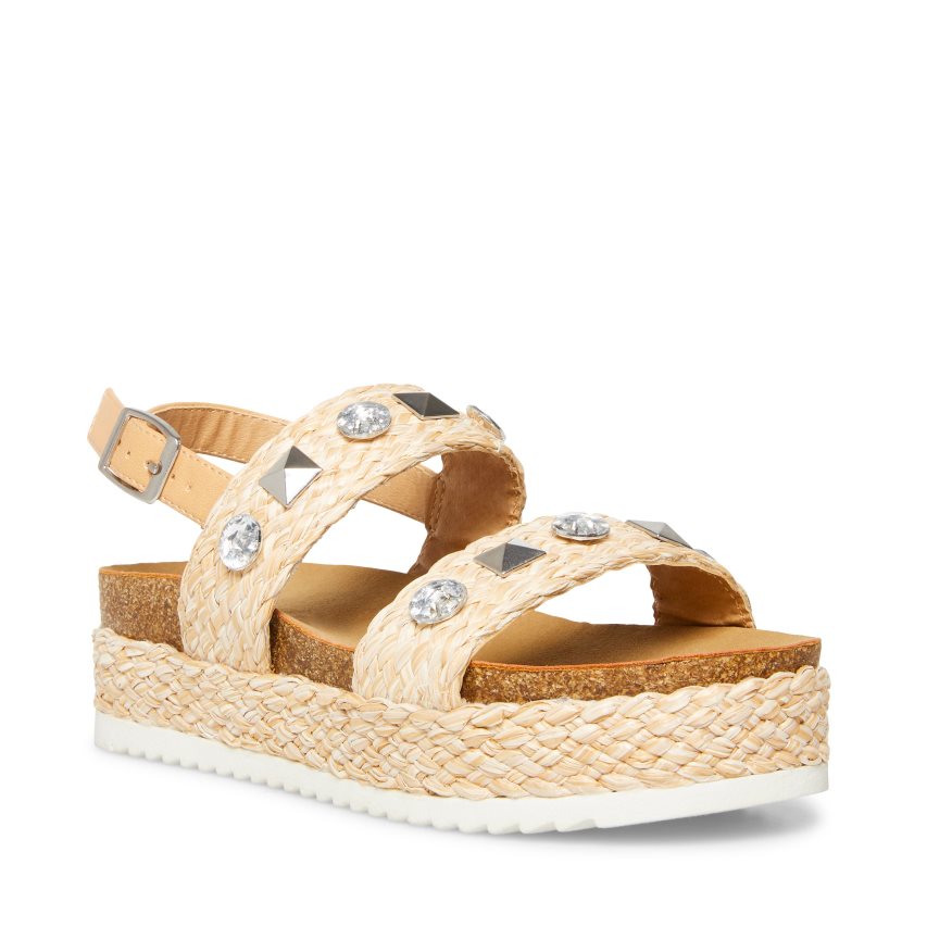 Steve Madden Jgemston Raffia Platåsandaler Barn Lyse Brune | LAYQH2635