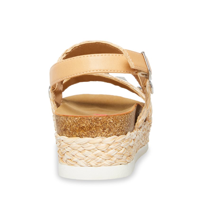 Steve Madden Jgemston Raffia Platåsandaler Barn Lyse Brune | LAYQH2635