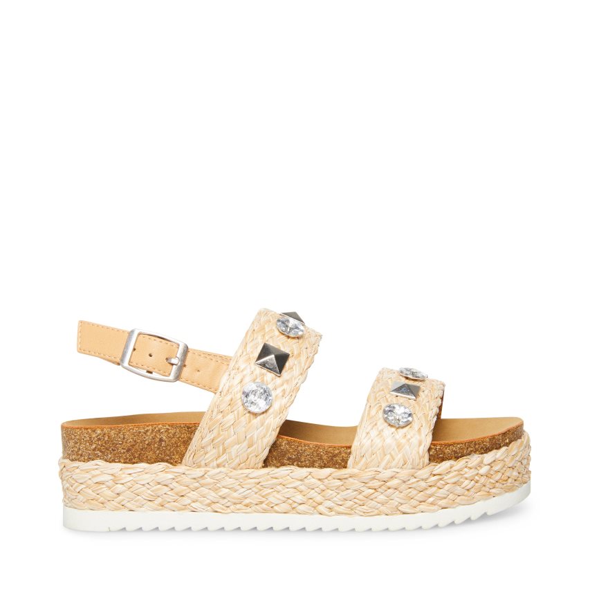 Steve Madden Jgemston Raffia Platåsandaler Barn Lyse Brune | LAYQH2635