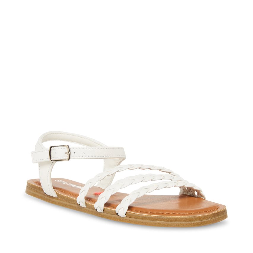 Steve Madden Jgeorjia Flate Sandaler Barn Hvite | MGXSY0234