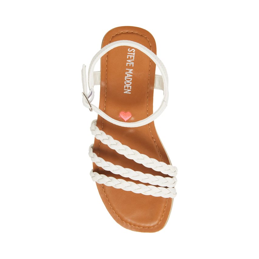 Steve Madden Jgeorjia Flate Sandaler Barn Hvite | MGXSY0234