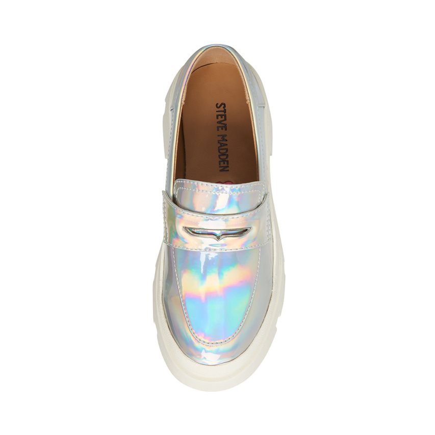 Steve Madden Jlawrnce Iridescent Platform Sko Barn Sølv | YOVIU5831