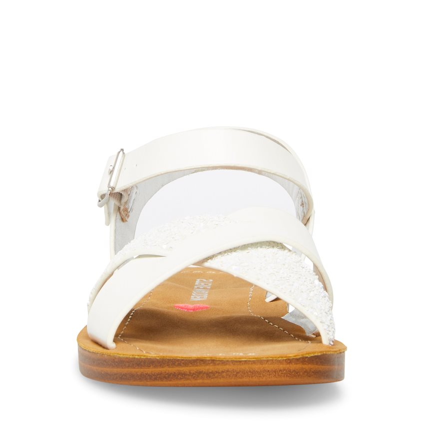 Steve Madden Jleague Flate Sandaler Barn Hvite | ARYMC9102