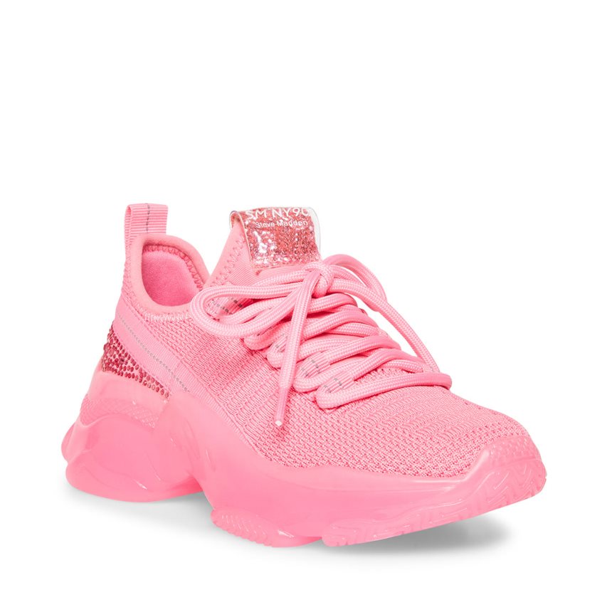 Steve Madden Jmaxima Neon Joggesko Barn Rosa | LWXYE2156