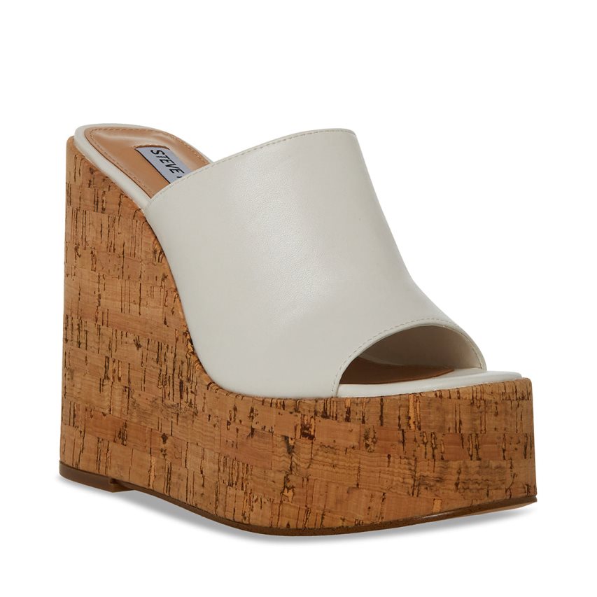 Steve Madden Joanne Wedge Dame Hvite | ZHPUI6534