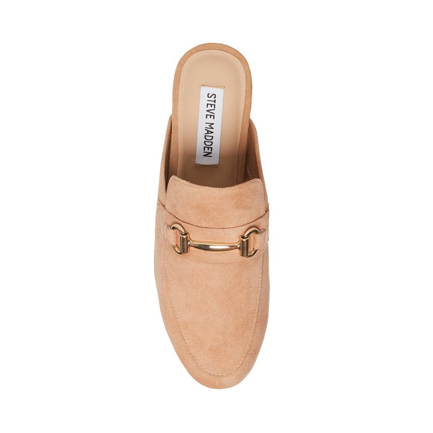 Steve Madden Kandi Camel Semsket Skinn Mules Sko Dame Beige | AKGMY0873