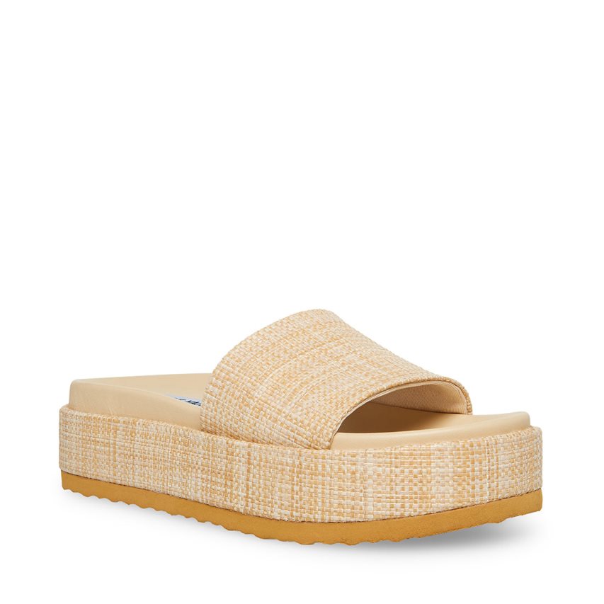 Steve Madden Kasper Natural Badesandaler Dame Beige | HRWGL9432