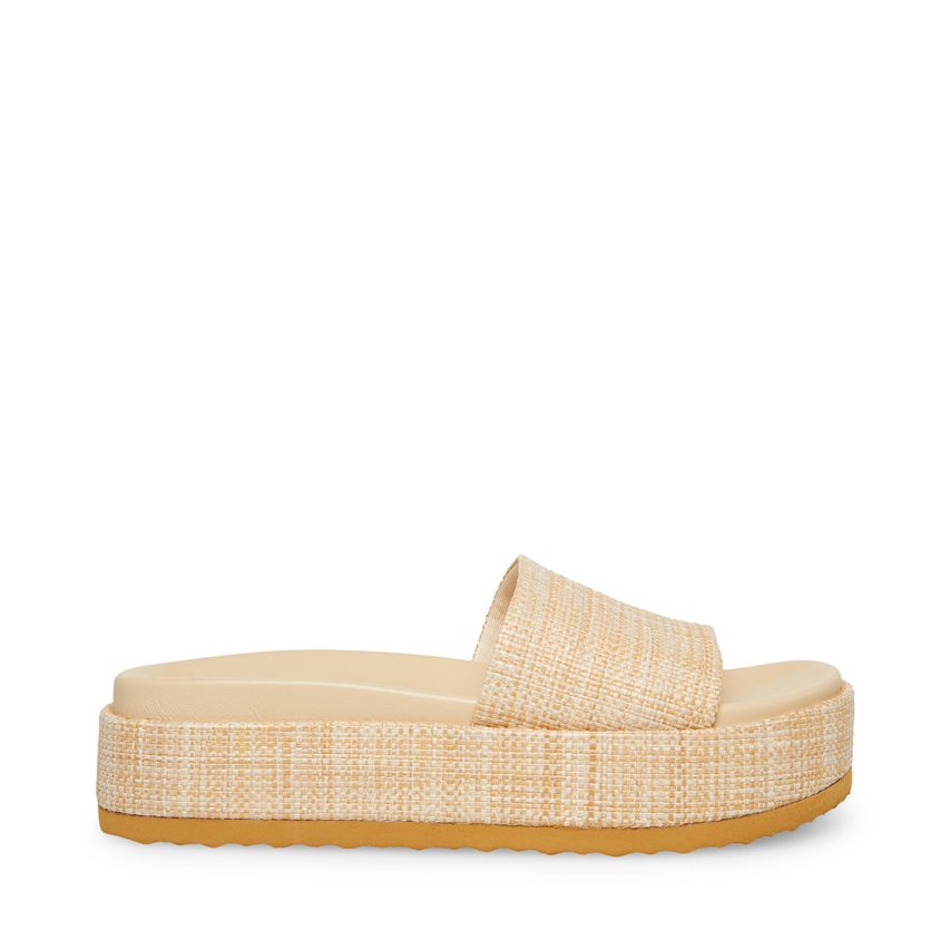 Steve Madden Kasper Natural Badesandaler Dame Beige | HRWGL9432