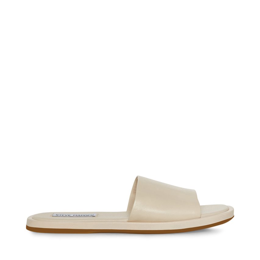 Steve Madden Kaya Lær Badesandaler Dame Beige | DTPZB2394