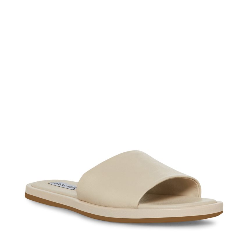 Steve Madden Kaya Lær Badesandaler Dame Beige | DTPZB2394