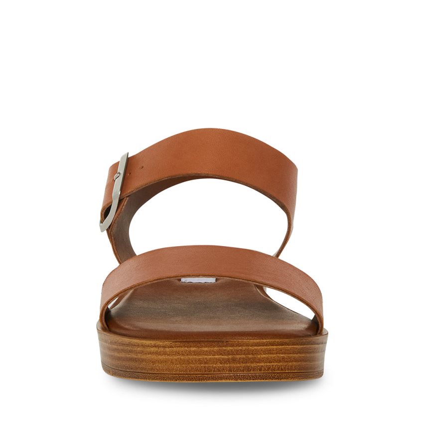 Steve Madden Keenan Lær Platåsandaler Dame Brune | WCGAU4062