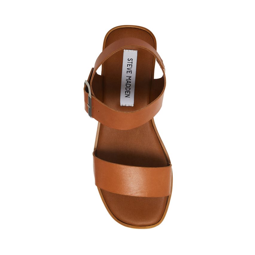 Steve Madden Keenan Lær Platåsandaler Dame Brune | WCGAU4062