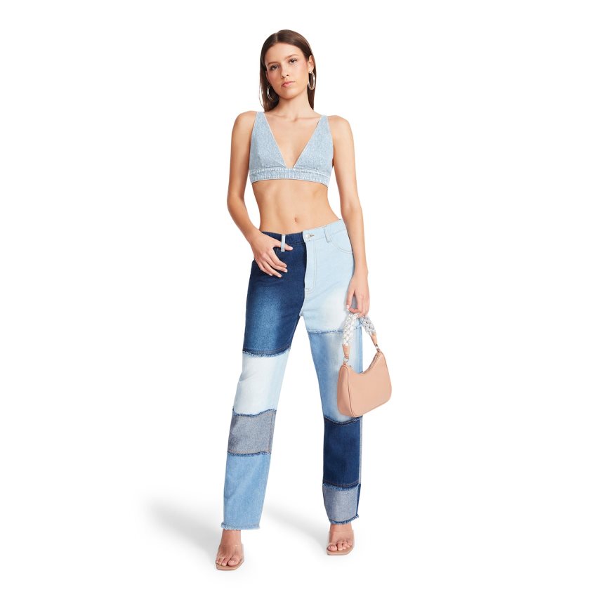 Steve Madden Kendra Denim Fabric BH Dame Blå | PBKJR6513