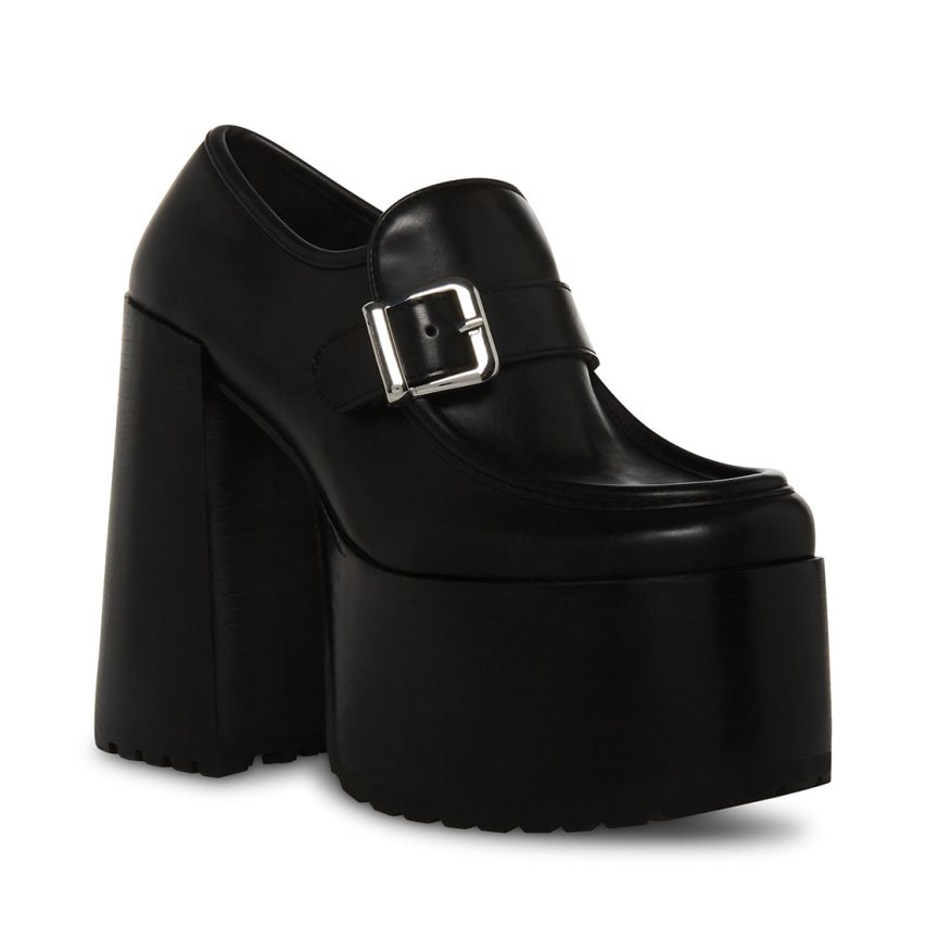 Steve Madden Kerigan Platform Sko Dame Svarte | PHUQD2784