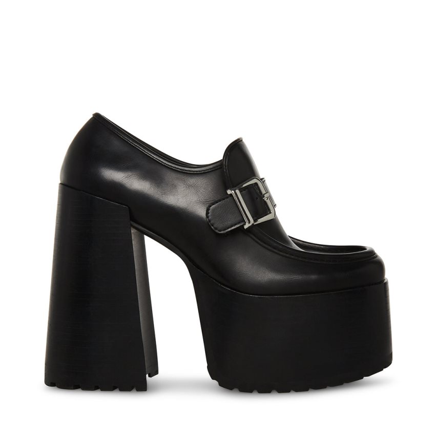 Steve Madden Kerigan Platform Sko Dame Svarte | PHUQD2784