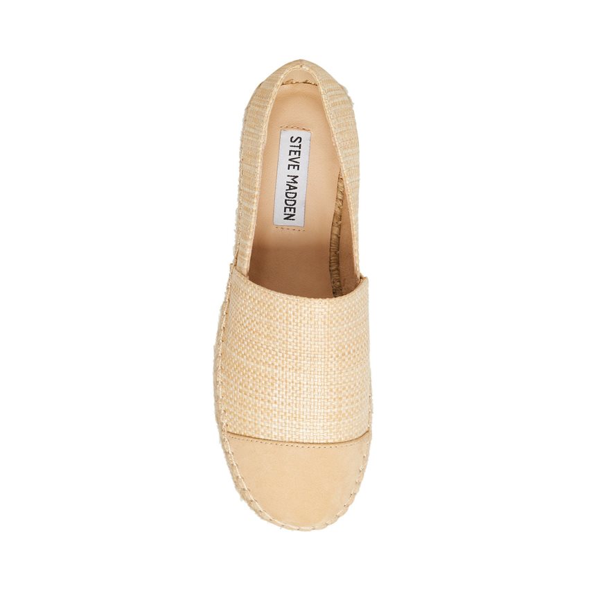 Steve Madden Kitt Natural Raffia Platform Sko Dame Beige | IBTJP9463