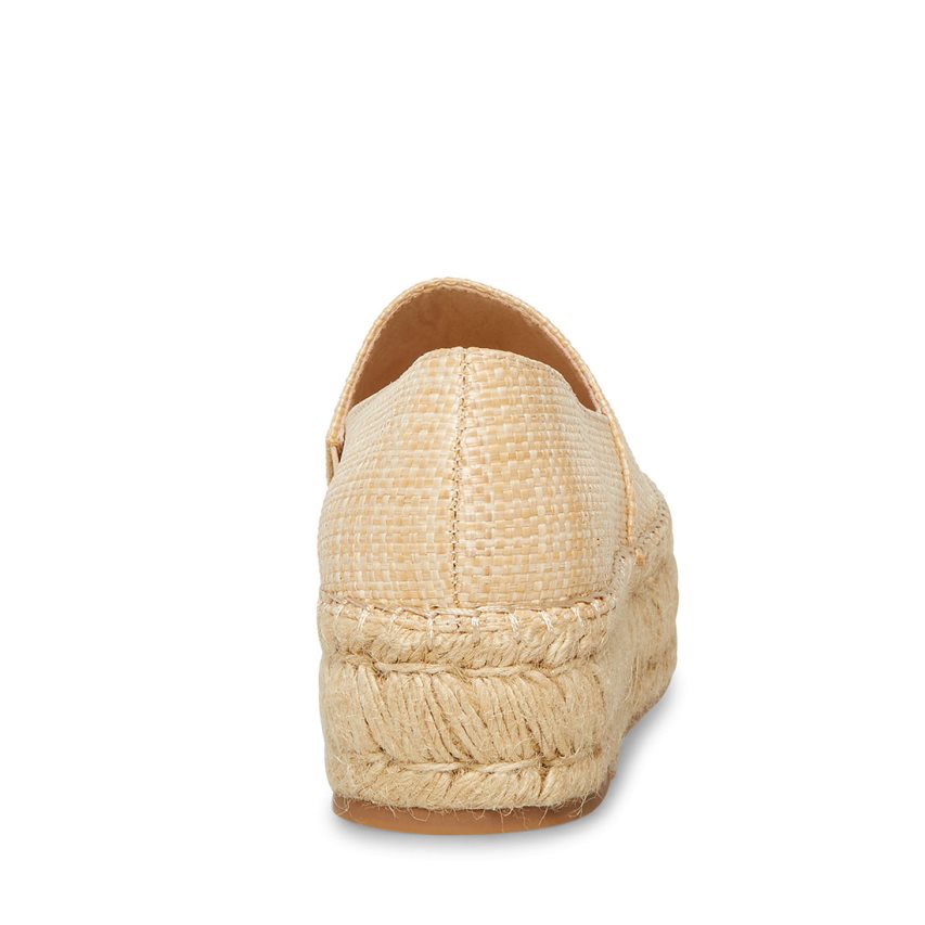 Steve Madden Kitt Natural Raffia Platform Sko Dame Beige | IBTJP9463