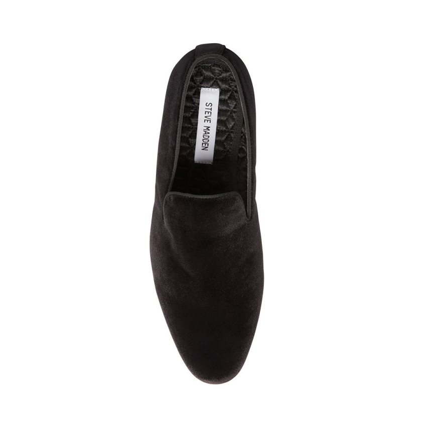 Steve Madden Laight Velvet Loafers Herre Svarte | EGLTX6873