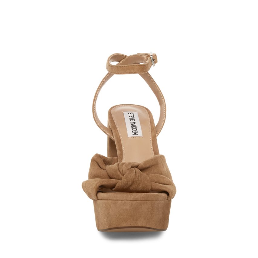 Steve Madden Lala Semsket Skinn Sandaler med Hæl Dame Brune | AOXHI6532