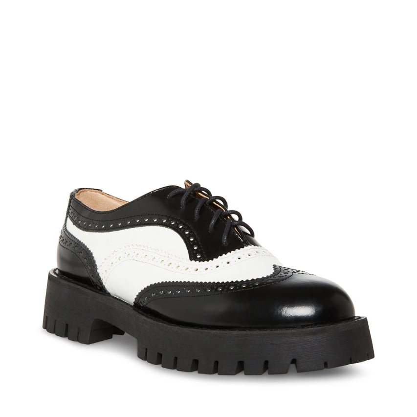 Steve Madden Lance Platform Sko Dame Svarte Hvite | ETNUH1203