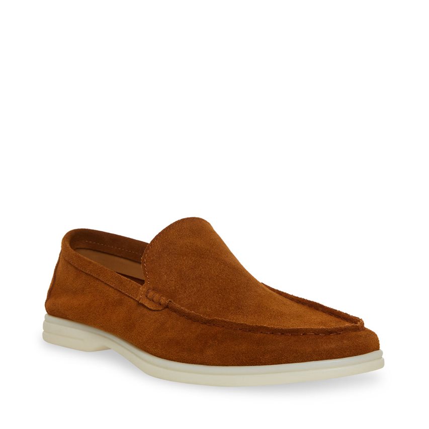 Steve Madden Larken Semsket Skinn Loafers Herre Brune | UDCXI3954