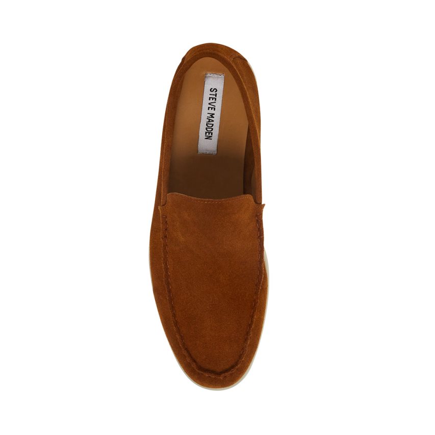 Steve Madden Larken Semsket Skinn Loafers Herre Brune | UDCXI3954