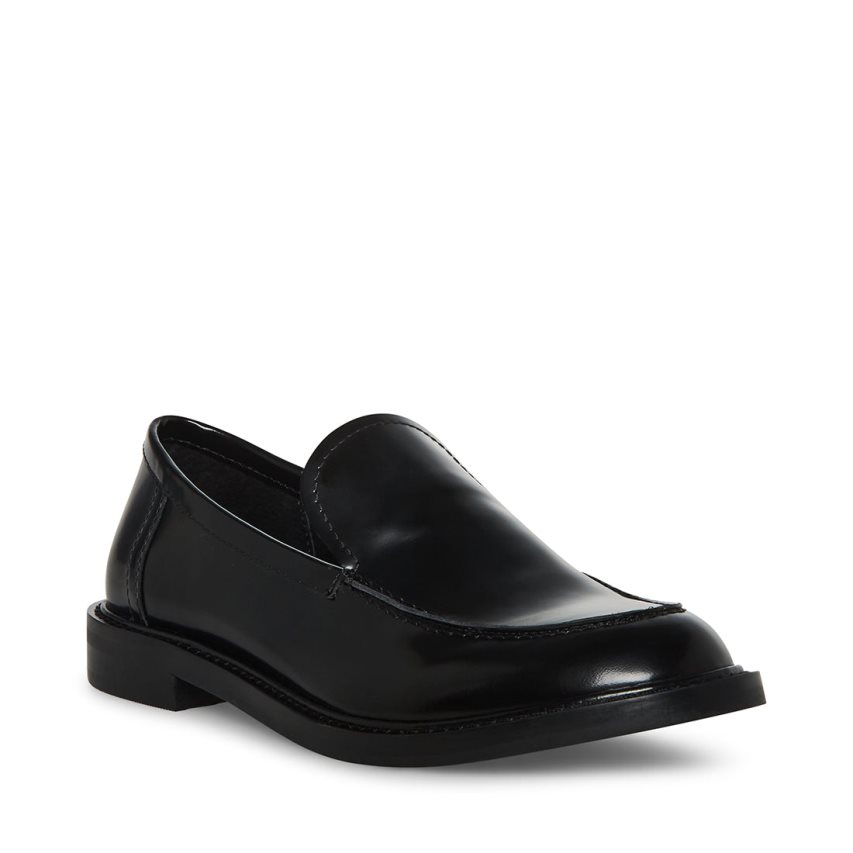 Steve Madden Larusso Lær Loafers Dame Svarte | AHMQO6852