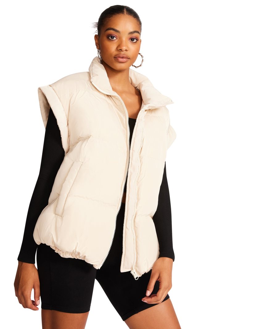 Steve Madden Leia Vest Dame Beige | UJZYI5467