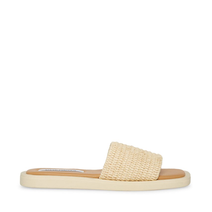 Steve Madden Leigh Natural Badesandaler Dame Beige | ZYBPE3705