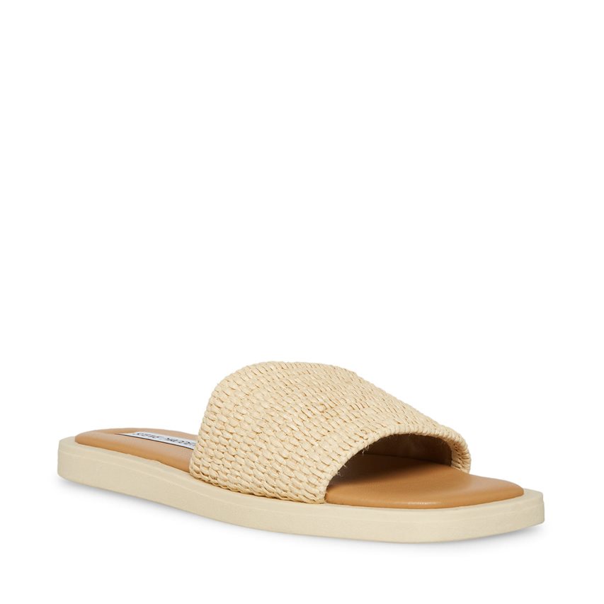 Steve Madden Leigh Natural Badesandaler Dame Beige | ZYBPE3705