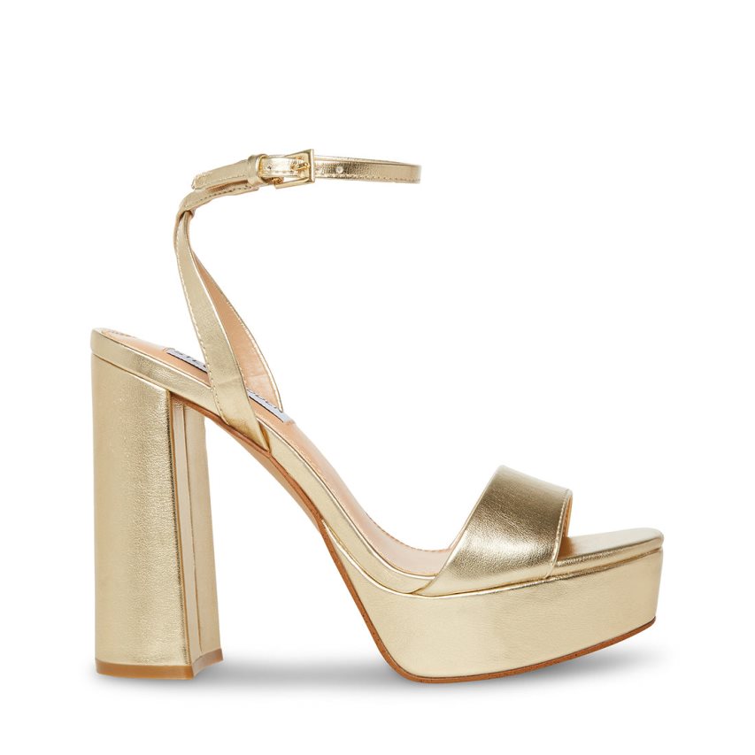 Steve Madden Lessa Champagne Sandaler med Hæl Dame Gull | VLUDI5263