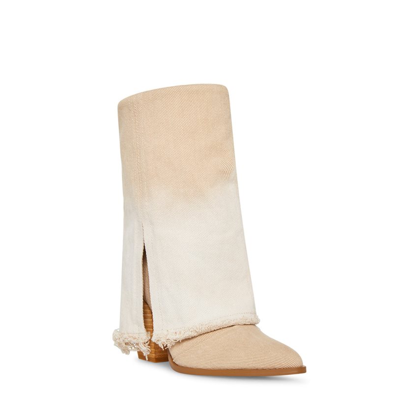 Steve Madden Livvy Denim Høye Støvletter Dame Beige | IWOMK2710